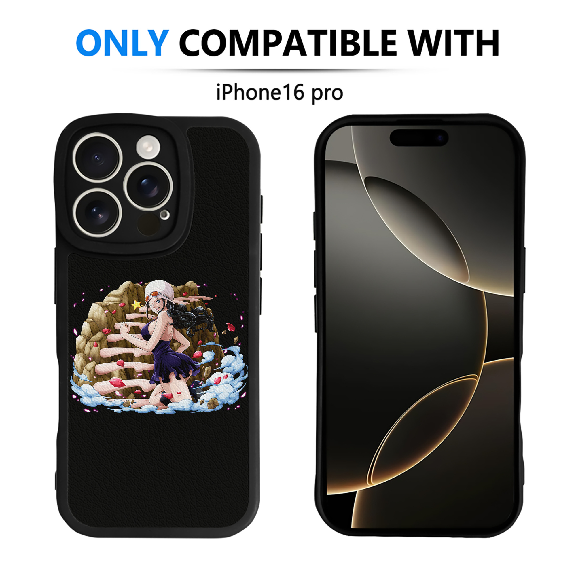 （画像用） ワンピース ニコ・ロビン ONE PIECE Nico Robin 【iPhone 16シリーズ対応】シリコンスマホケース（レザー調） 材質：シリコン